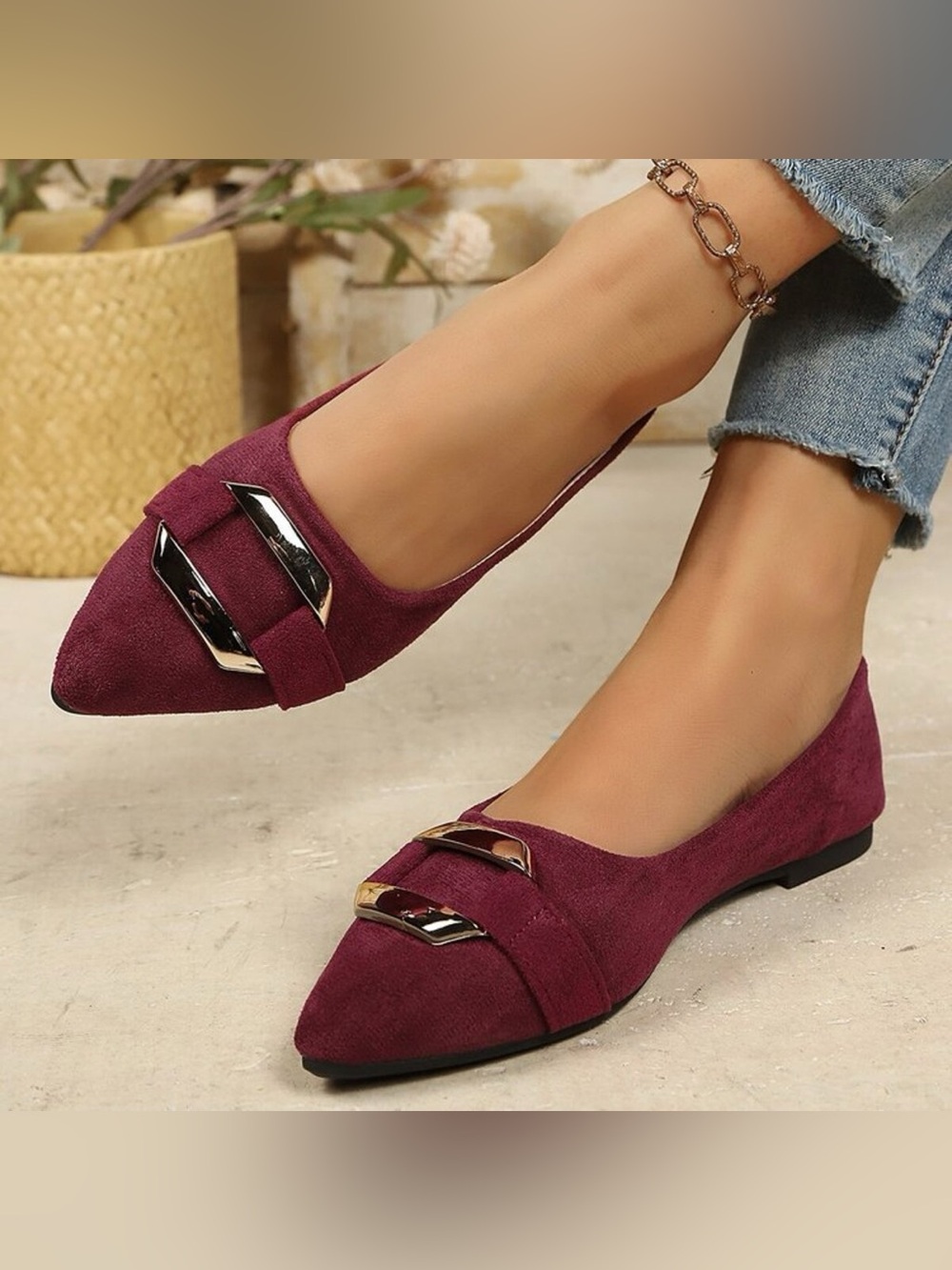 Point Toe Flats Slip-Ons - Picture 6 of 6